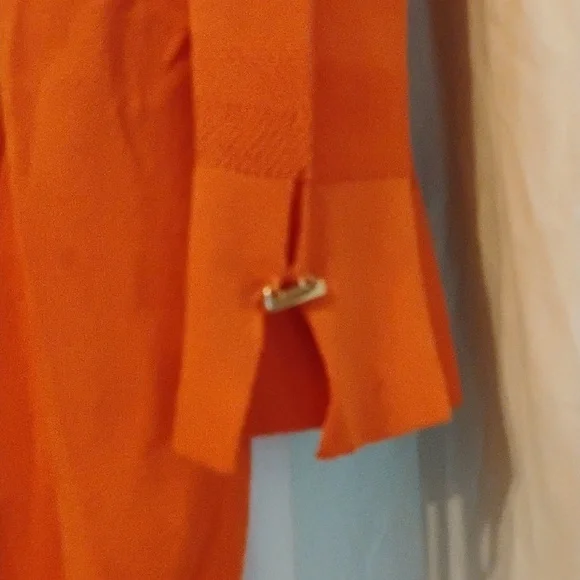 Chico's Orange and Black Ankle Cropped Pants & Cardigan - Picture 3 of 10